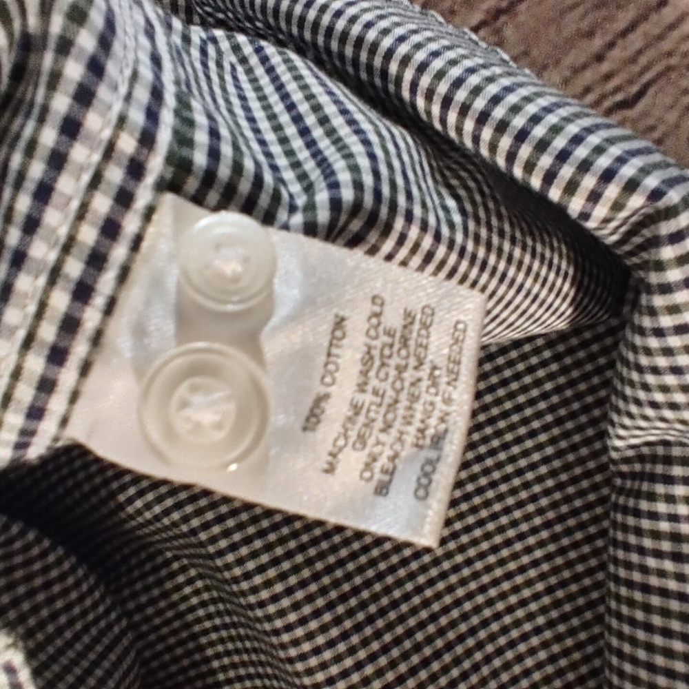 Untuckit Large Button Down Checkered Gingham Gree… - image 8